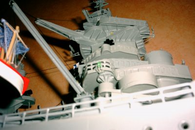 Maquette Cuirass� Richelieu vue sur une grue